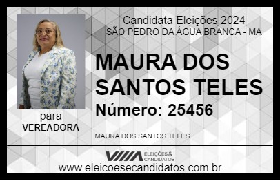 Candidato MAURA DOS SANTOS TELES  2024 - SÃO PEDRO DA ÁGUA BRANCA - Eleições