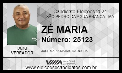 Candidato ZÉ MARIA 2024 - SÃO PEDRO DA ÁGUA BRANCA - Eleições