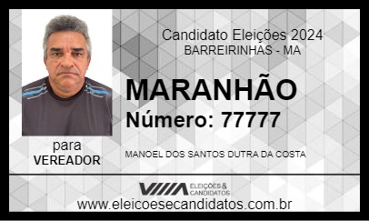 Candidato MARANHÃO 2024 - BARREIRINHAS - Eleições