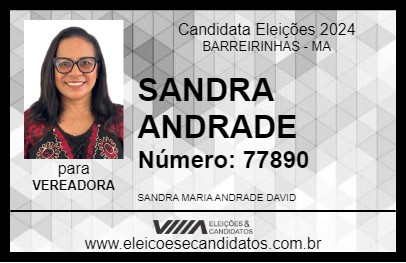 Candidato SANDRA ANDRADE 2024 - BARREIRINHAS - Eleições