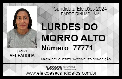 Candidato LURDES DO MORRO ALTO 2024 - BARREIRINHAS - Eleições