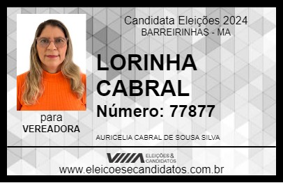 Candidato LORINHA CABRAL 2024 - BARREIRINHAS - Eleições