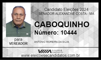 Candidato CABOQUINHO 2024 - SENADOR ALEXANDRE COSTA - Eleições