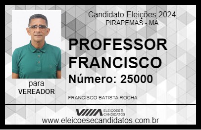 Candidato PROFESSOR FRANCISCO 2024 - PIRAPEMAS - Eleições