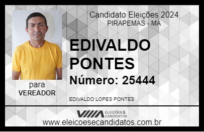 Candidato EDIVALDO PONTES 2024 - PIRAPEMAS - Eleições