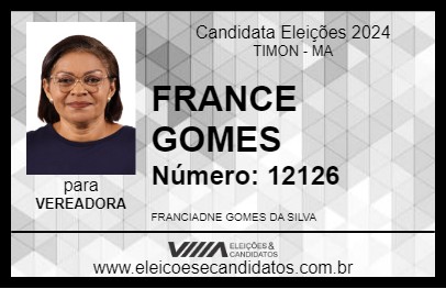 Candidato FRANCE GOMES 2024 - TIMON - Eleições