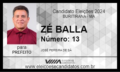 Candidato ZÉ BALLA 2024 - BURITIRANA - Eleições