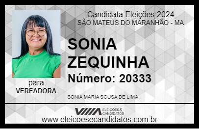 Candidato SONIA ZEQUINHA 2024 - SÃO MATEUS DO MARANHÃO - Eleições