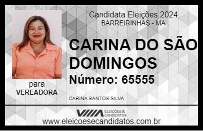 Candidato CARINA DO SÃO DOMINGOS 2024 - BARREIRINHAS - Eleições