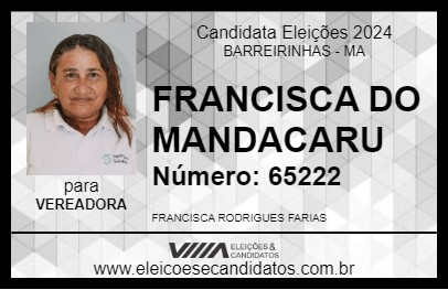 Candidato FRANCISCA DO MANDACARU 2024 - BARREIRINHAS - Eleições