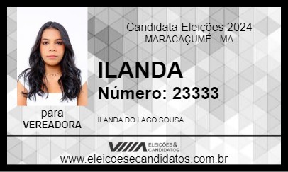 Candidato ILANDA 2024 - MARACAÇUMÉ - Eleições