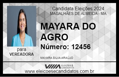 Candidato MAYARA DO AGRO 2024 - MAGALHÃES DE ALMEIDA - Eleições