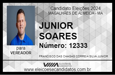 Candidato JUNIOR SOARES 2024 - MAGALHÃES DE ALMEIDA - Eleições