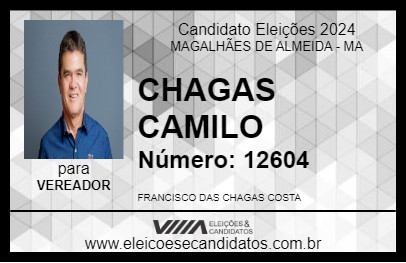 Candidato CHAGAS CAMILO 2024 - MAGALHÃES DE ALMEIDA - Eleições