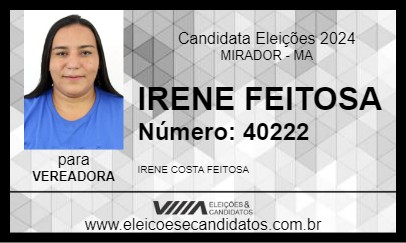 Candidato IRENE FEITOSA 2024 - MIRADOR - Eleições