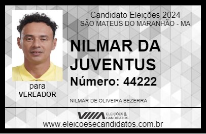 Candidato NILMAR DA JUVENTUS 2024 - SÃO MATEUS DO MARANHÃO - Eleições