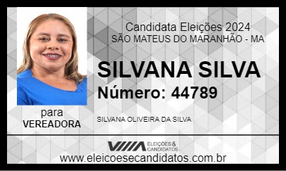 Candidato SILVANA SILVA 2024 - SÃO MATEUS DO MARANHÃO - Eleições