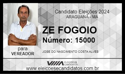 Candidato ZE FOGOIO 2024 - ARAGUANÃ - Eleições