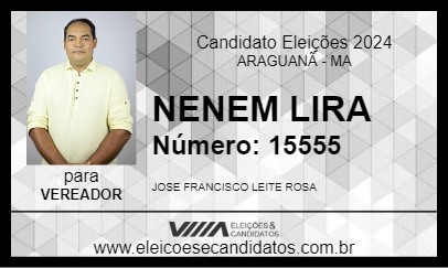 Candidato NENEM LIRA 2024 - ARAGUANÃ - Eleições