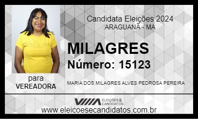 Candidato MILAGRES 2024 - ARAGUANÃ - Eleições