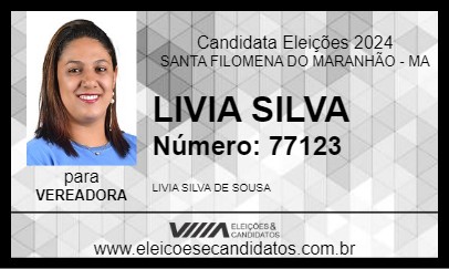 Candidato LIVIA SILVA 2024 - SANTA FILOMENA DO MARANHÃO - Eleições