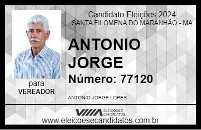 Candidato ANTONIO JORGE 2024 - SANTA FILOMENA DO MARANHÃO - Eleições