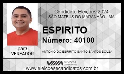 Candidato ESPIRITO 2024 - SÃO MATEUS DO MARANHÃO - Eleições