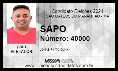 Candidato SAPO 2024 - SÃO MATEUS DO MARANHÃO - Eleições