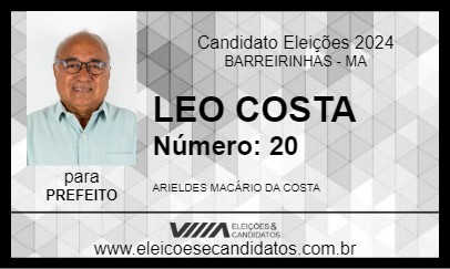 Candidato LEO COSTA 2024 - BARREIRINHAS - Eleições