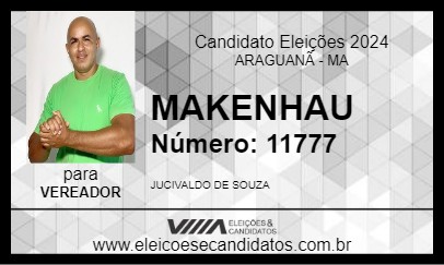 Candidato MAKENHAU 2024 - ARAGUANÃ - Eleições