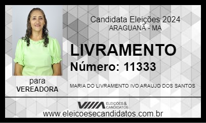 Candidato LIVRAMENTO 2024 - ARAGUANÃ - Eleições