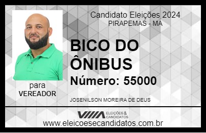 Candidato BICO DO ÔNIBUS 2024 - PIRAPEMAS - Eleições