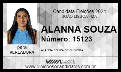 Candidato ALANNA SOUZA 2024 - JOÃO LISBOA - Eleições