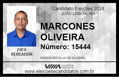 Candidato MARCONES OLIVEIRA 2024 - JOÃO LISBOA - Eleições