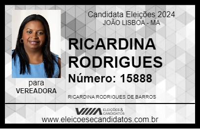 Candidato RICARDINA RODRIGUES 2024 - JOÃO LISBOA - Eleições