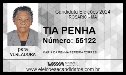 Candidato TIA PENHA 2024 - ROSÁRIO - Eleições