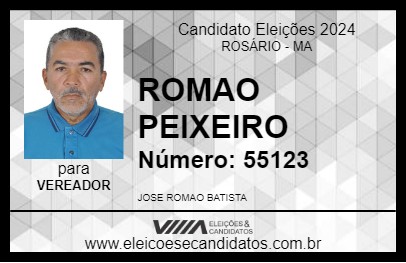 Candidato ROMAO PEIXEIRO 2024 - ROSÁRIO - Eleições