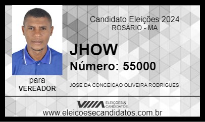 Candidato JHOW 2024 - ROSÁRIO - Eleições