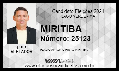 Candidato MIRITIBA 2024 - LAGO VERDE - Eleições