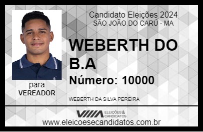 Candidato WEBERTH DO B.A 2024 - SÃO JOÃO DO CARÚ - Eleições