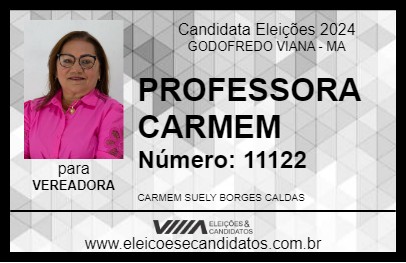 Candidato PROFESSORA CARMEM 2024 - GODOFREDO VIANA - Eleições