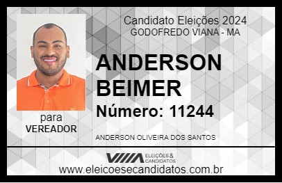 Candidato ANDERSON BEIMER 2024 - GODOFREDO VIANA - Eleições