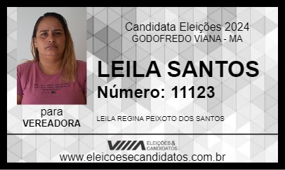 Candidato LEILA SANTOS 2024 - GODOFREDO VIANA - Eleições