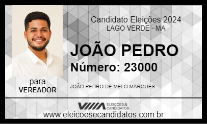 Candidato JOÃO PEDRO 2024 - LAGO VERDE - Eleições