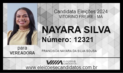 Candidato NAYARA SILVA 2024 - VITORINO FREIRE - Eleições