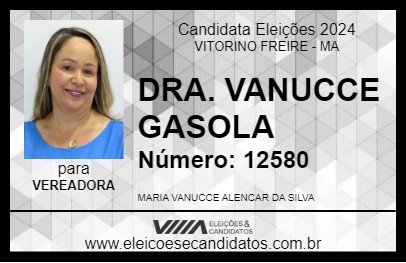 Candidato DRA. VANUCCE GASOLA 2024 - VITORINO FREIRE - Eleições