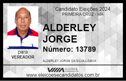 Candidato ALDERLEY JORGE 2024 - PRIMEIRA CRUZ - Eleições