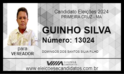 Candidato GUINHO SILVA 2024 - PRIMEIRA CRUZ - Eleições