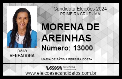 Candidato MORENA DE AREINHAS 2024 - PRIMEIRA CRUZ - Eleições