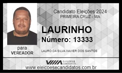 Candidato LAURINHO 2024 - PRIMEIRA CRUZ - Eleições